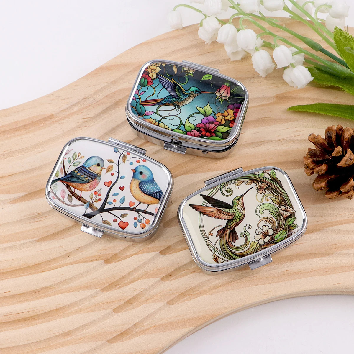 Animals Metal Medicine Box Bird Pill Packaging Health Products Butterfly Moisture Resistant Storage Case Personalized Casket