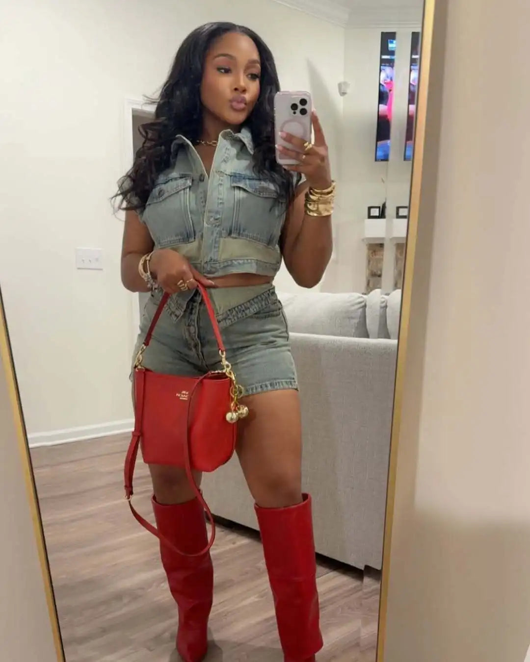 Shorts Sets Women Denim 2 Piece Suit Top Jeans Ensemble Summer 2025 Single Breasted Turn Down Collar Short Pants Vintage Outfits