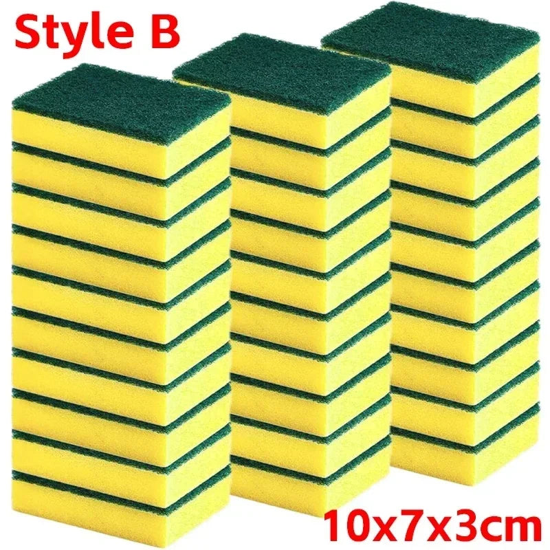 Magic Cleaning Sponge, Double-Sided Highly Absorbent, Rust & Grease Remover, Kitchen Scrub Brush, Pot Cleaner Tool