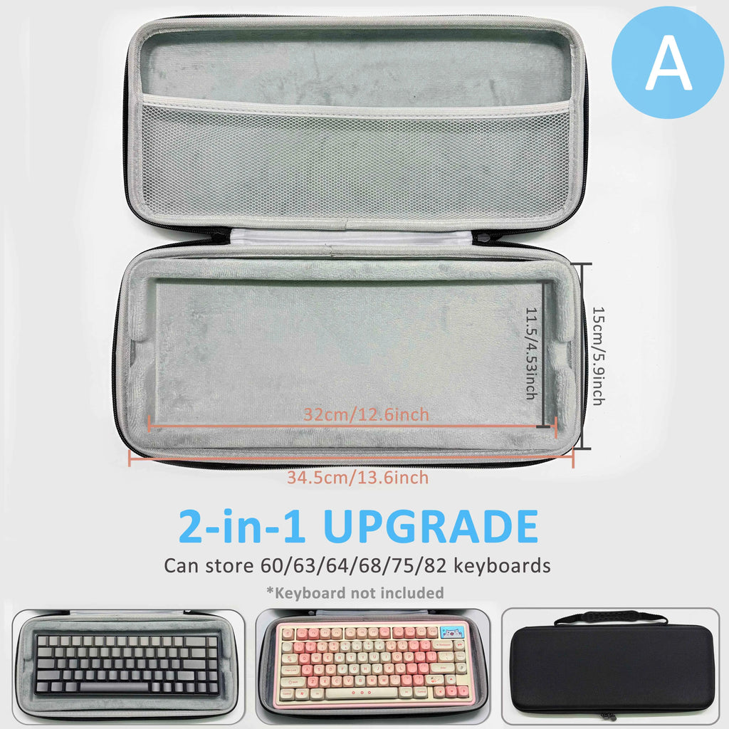 Hard Case Keyboard Storage Bag Grey Black Dustproof Protective Keyboard Box 60 75 80 95 100 Layout Mechanical Keyboard Case