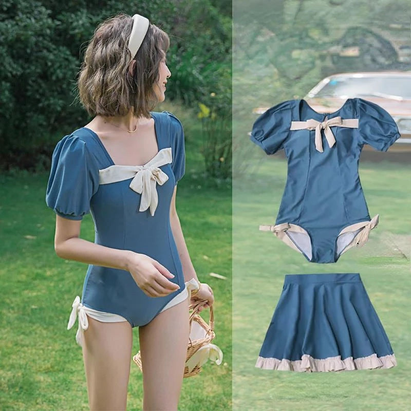 Bikini Sets Women Simple Fashion Backless Sexy Sleeveless Casual Vacation Summer Bathing College Girls Korean Style Swimsuit New
