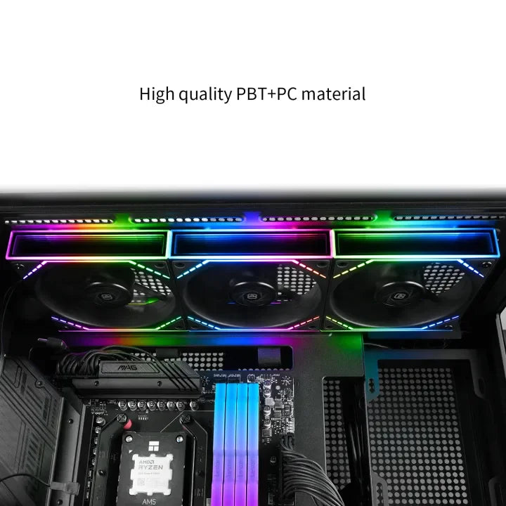 Thermalright TL-M12Q X3 120mm PC Case Cooling Fans, Daisy-Chain | 2000RPM | High Airflow | ARGB | Dual Infinity Mirrors Lighting