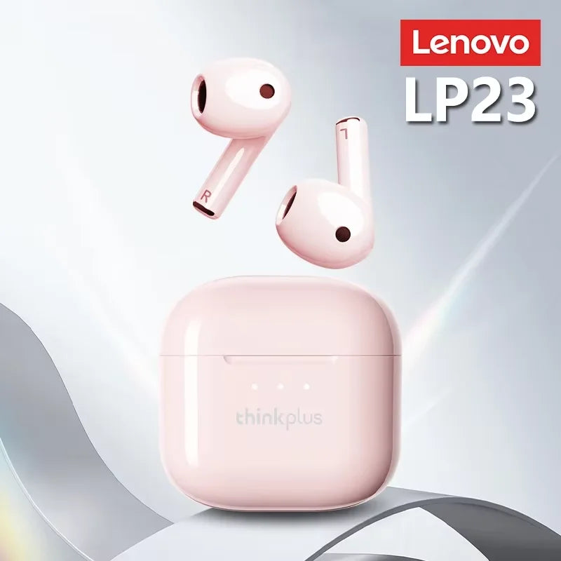Lenovo LP23 Headphones Wireless Bluetooth 5.4 TWS Hifi Stereo Earphones Gaming Sports Touch Control HD Call with Mic Earbud