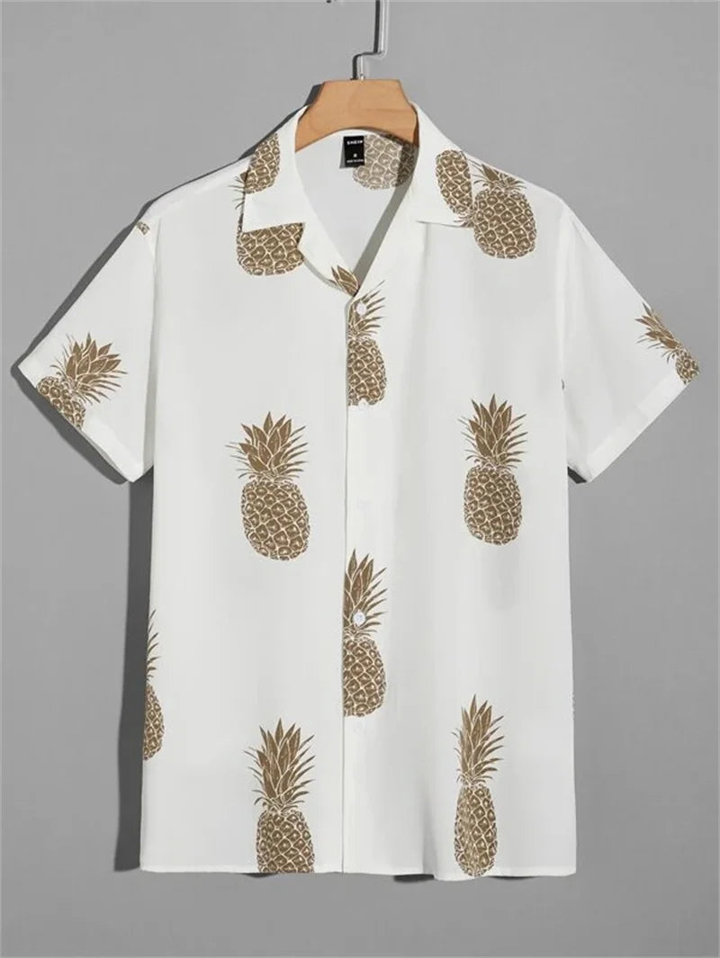 Men's Abstract Art Cuba Collar Shirts Hawaiian Loose Breathable Beach Wear Men's Outdoor Street Fashion Shirt Summer Men's Top