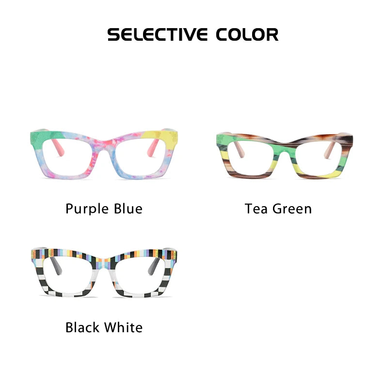 Multi Colored New Dazzling Frame Women's Flat Mirror European and American Fashion High-End Feeling Plain Face Eyeglass Frame