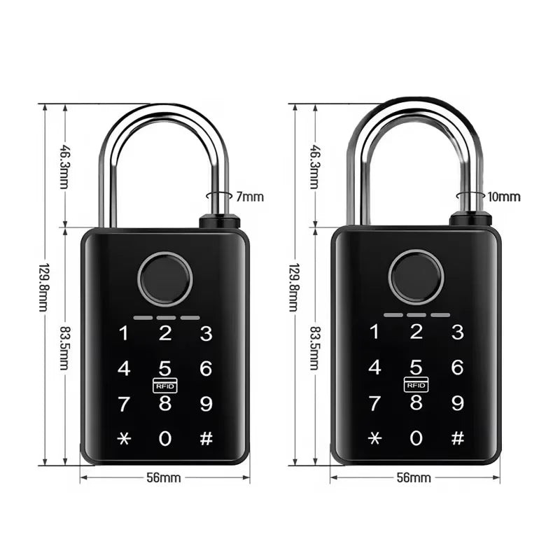 Tuya Smart Door Lock Fingerprint Padlock Password APP Card Key Unlock 7mm 10mm Smart Padlock Waterproof Electronic Lock