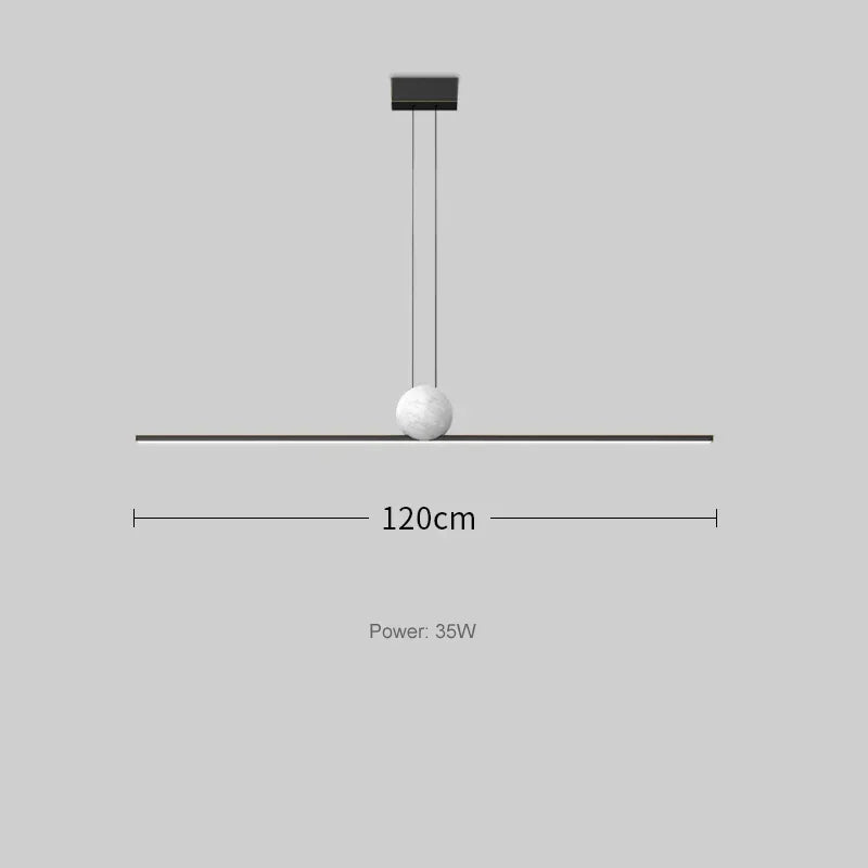 Italian Minimalist Restaurant Chandelier, Modern Light Luxury Exhibition Hall, Island Bar Counter, Straight Strip Lighting Fixtu