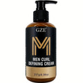 GZE Men Curl Defining Cream - Defined Bouncy Cue Curls Waves - Enhances Curl Definition and Hydrates Hair Frizz RLS and Frizz