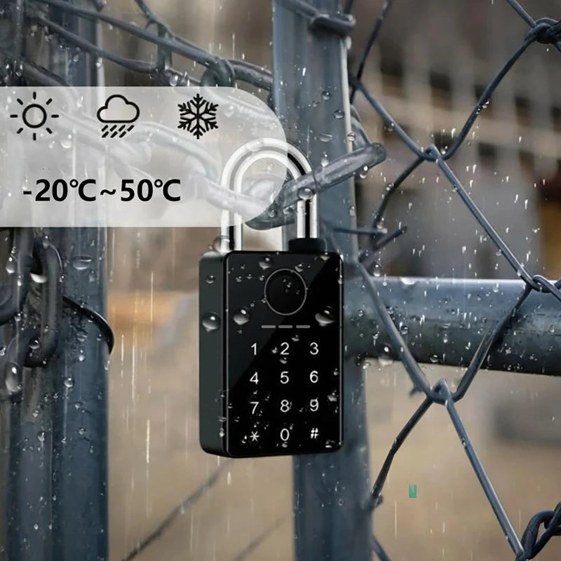 Waterproof Tuya Padlock Fingerprint Electronic Lock Keyless Unlock Heavy Duty Padlock for Home House Warehouse Garage 7/10mm