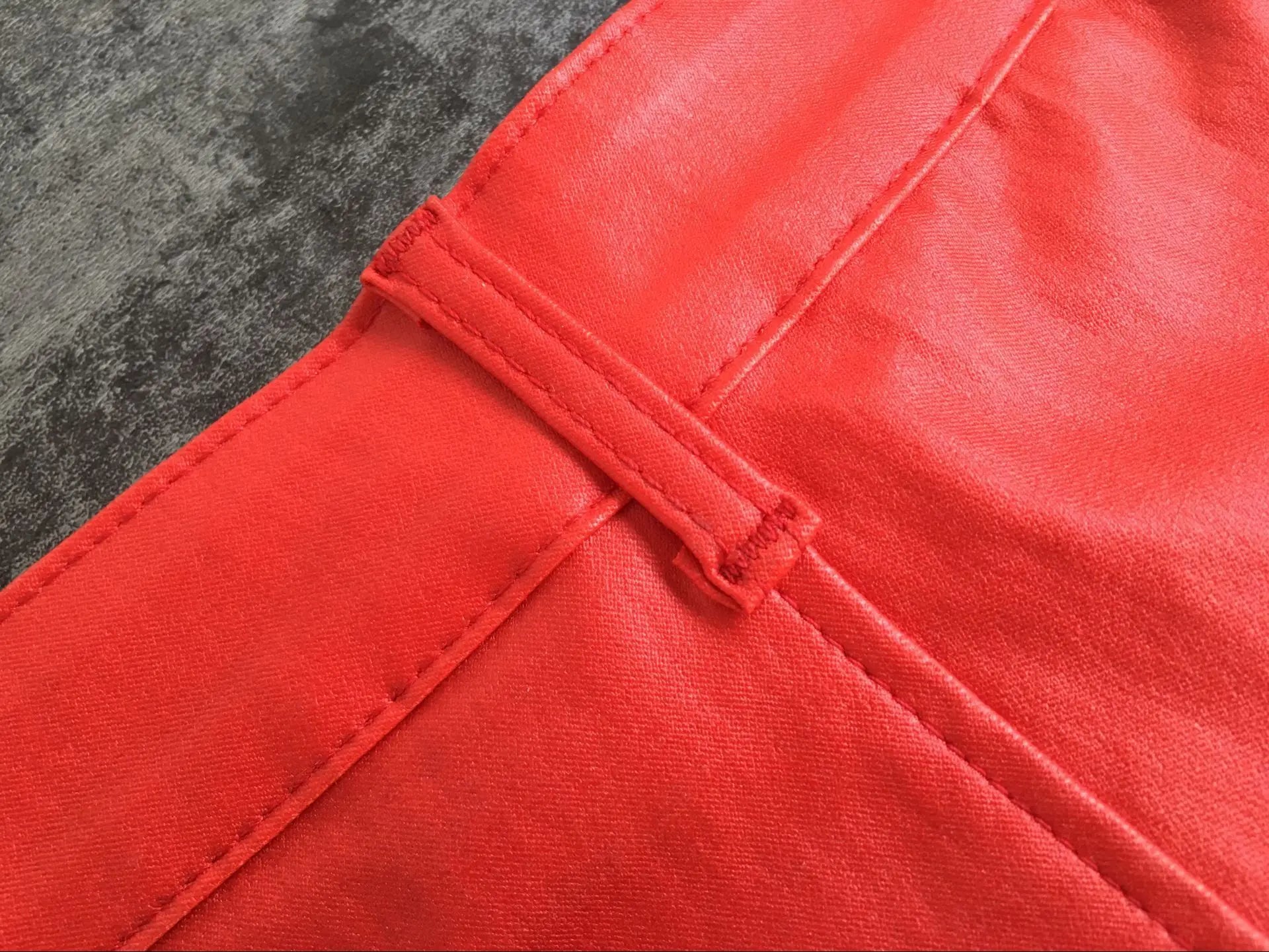 Women's Mini Ultra Shorts Low Rise Stretch PU Faux Leather Shorts Bikini Hot Pants Red Black Summer 2025 Streetwear