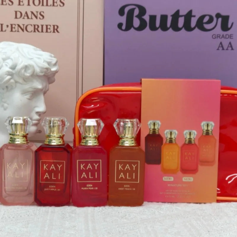 KAYALI 4*10ml Perfume Gift Set Unisex Eau De Parfum Long Lasting Fruity Floral Sweet Luxury Mini Fragrance Collection Scents