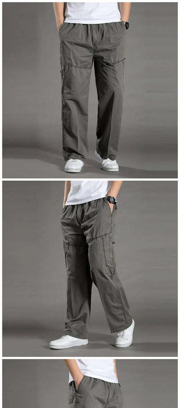 95%Cotton Men's Cargo Pants Summer Work Wear Spring New In Large Size Casual Climbing Joggers Sweatpants Hombre Autumn Trousers