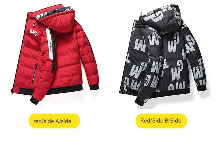 Ueteey Winter Warm Cotton Jacket Men 2023 Windproof Padded Thick Hooded Parkas Down Jakcets Casual Outdoor Mens Coat Streetwear