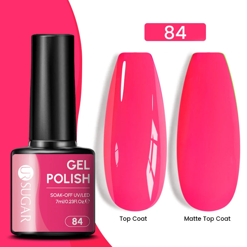 UR SUGAR 7ML Valentine’s Day Gel Nail Polish 107 Colors Classic Black Red Glitter Semi Permanent Autumn Soak Off UV Gel Varnish
