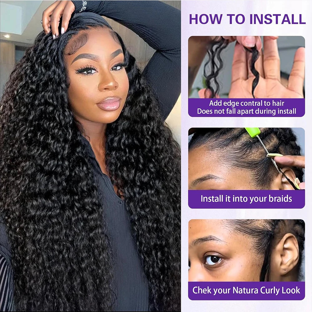 Burmese Curly Miracle Knots Crochet Human Hair For Braiding Boho Braids 100% Raw Human Hair Feathered Crochet Human Hair
