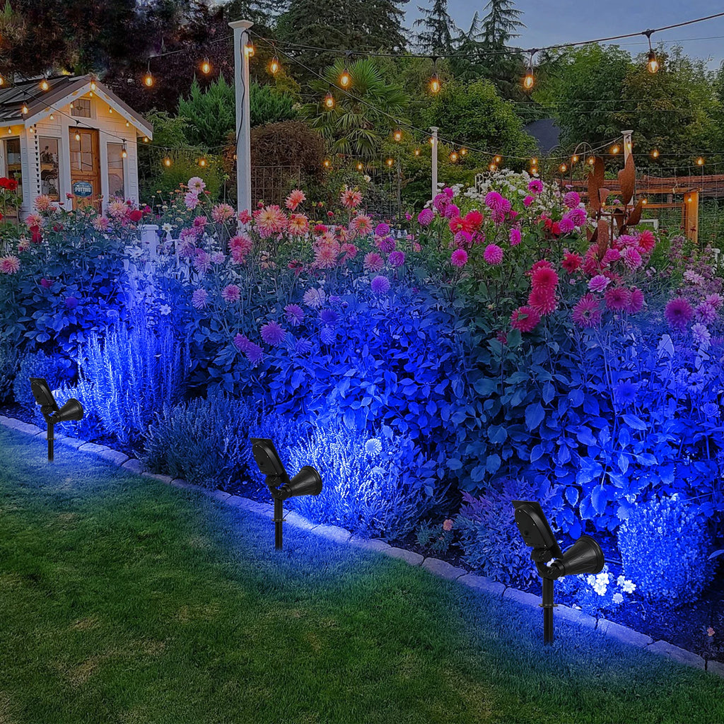 Solar LED Light Outdoor IP65 Waterproof Blue Light Solar Power Light Lawn Light For Garden Decor Solar Wall Light Outdoor