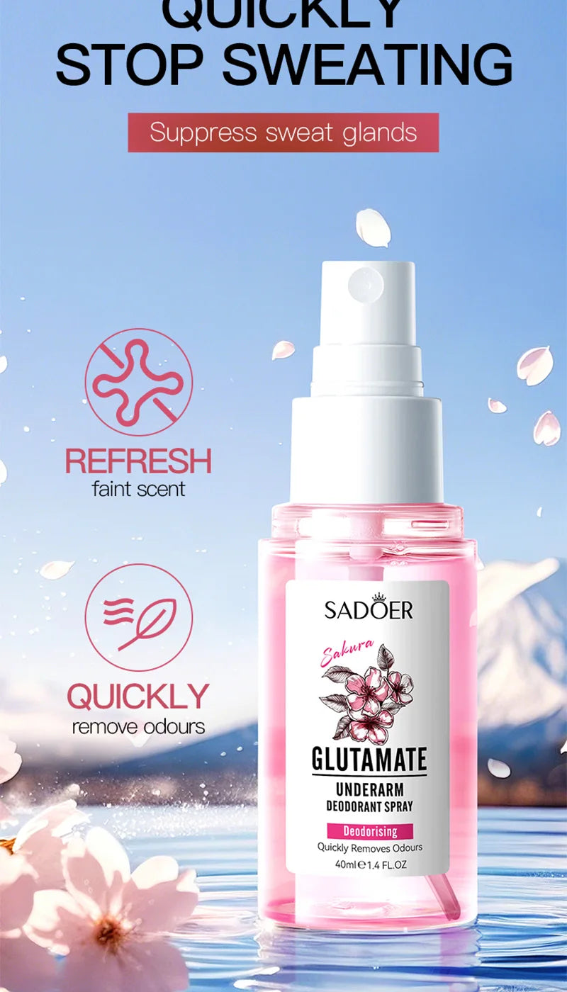 SADOER Cherry Blossom Fragrance Spray Long Lasting Light Scent Alcohol-Free Refreshing Portable Fragrance for Women Daily Office