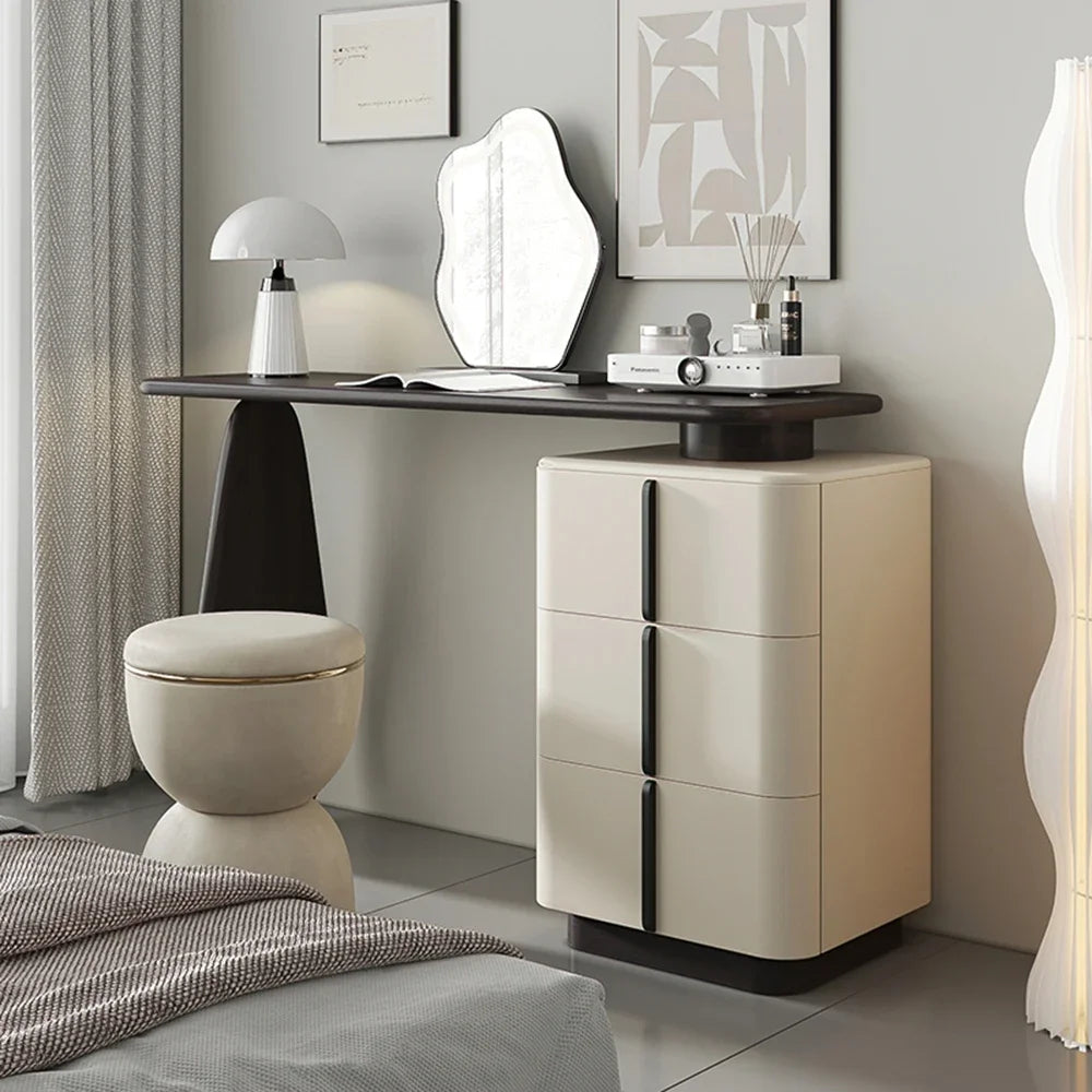 Modern Mirror Lights Stool Vanity Table Europe Set Women Kids Dressing Table Bedroom Organizer Luxury Tocador Mueble Furniture