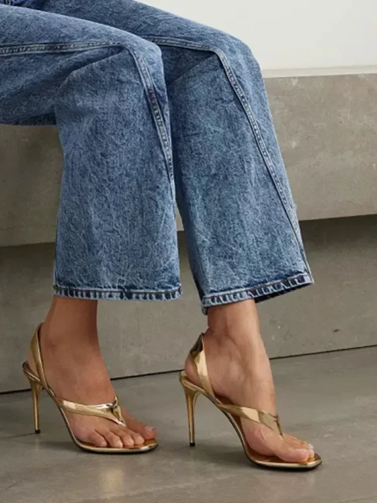 Women's Summer New Round Head Stiletto Sandals European and American Fashion Sexy Sizes 34-46 Large Sandals