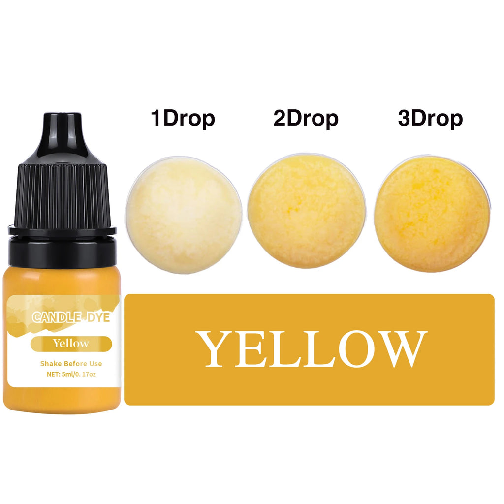 5ml/Bottle Candle Wax Pigment Colorant Non-Toxic Soy Candle Wax Pigment Liquid Dye Soy Wax DIY Soap Dyes Candle Making Supplies