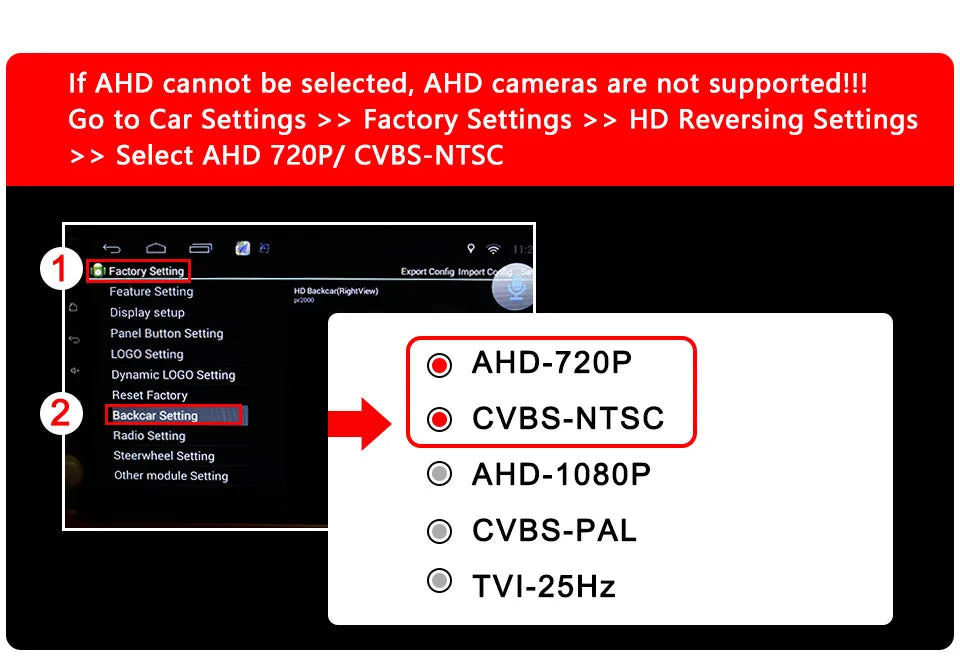 Smartour 4K AHD 1920*1080P Car Reverse Camera Rearview HD Night Vision 180" Fisheye Lens Auto Parking Frontview Assistance