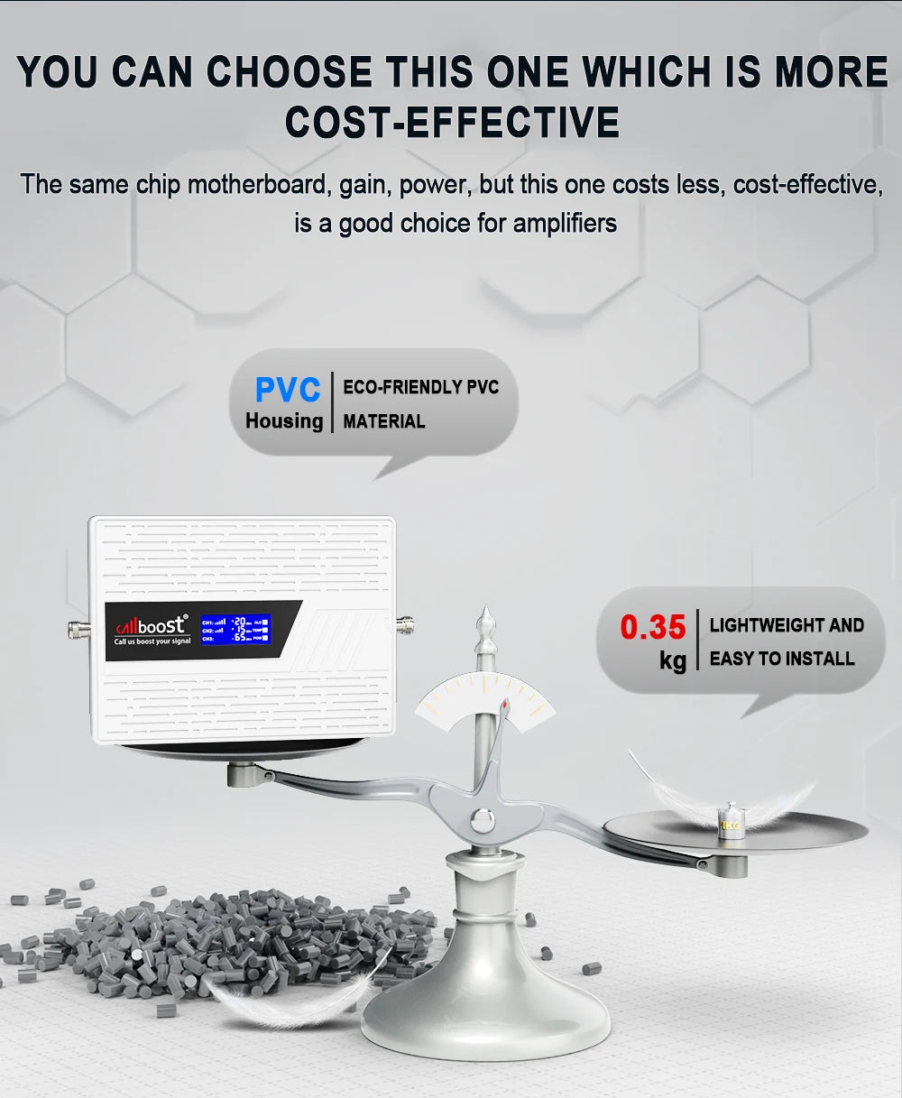 CALLBOOST Tri-Band Cellular amplifier Enhanced 2G 3G Cellphone Network 2100 1800 900MHZ GSM Signal Amplifier With 4g LTE Antenna