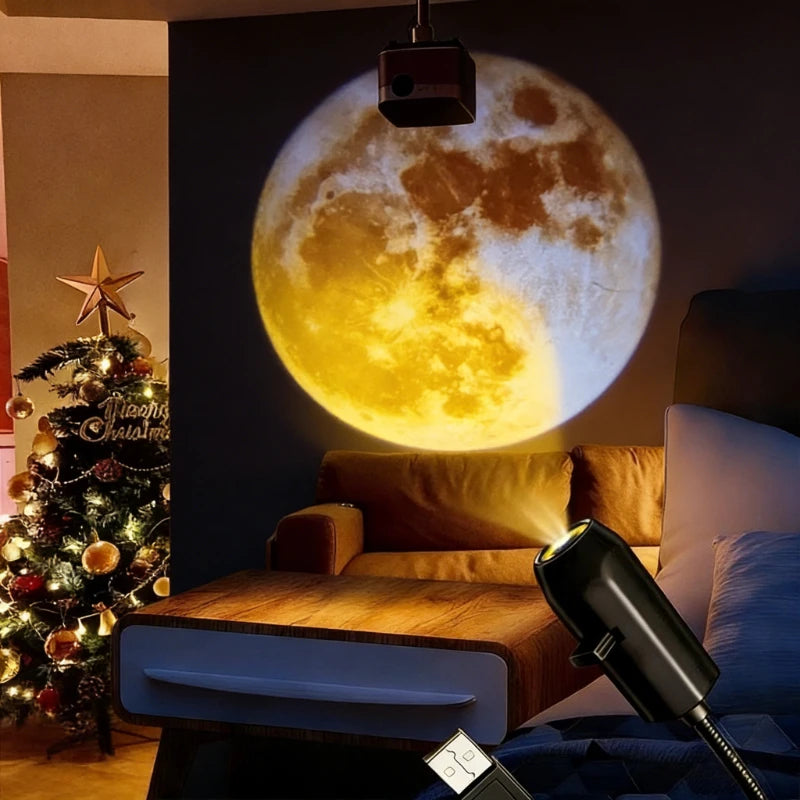 Projector Nightlight - Creative Moonlight LED Nightlight with Dimming Function, Ideal for Bedroom Decor