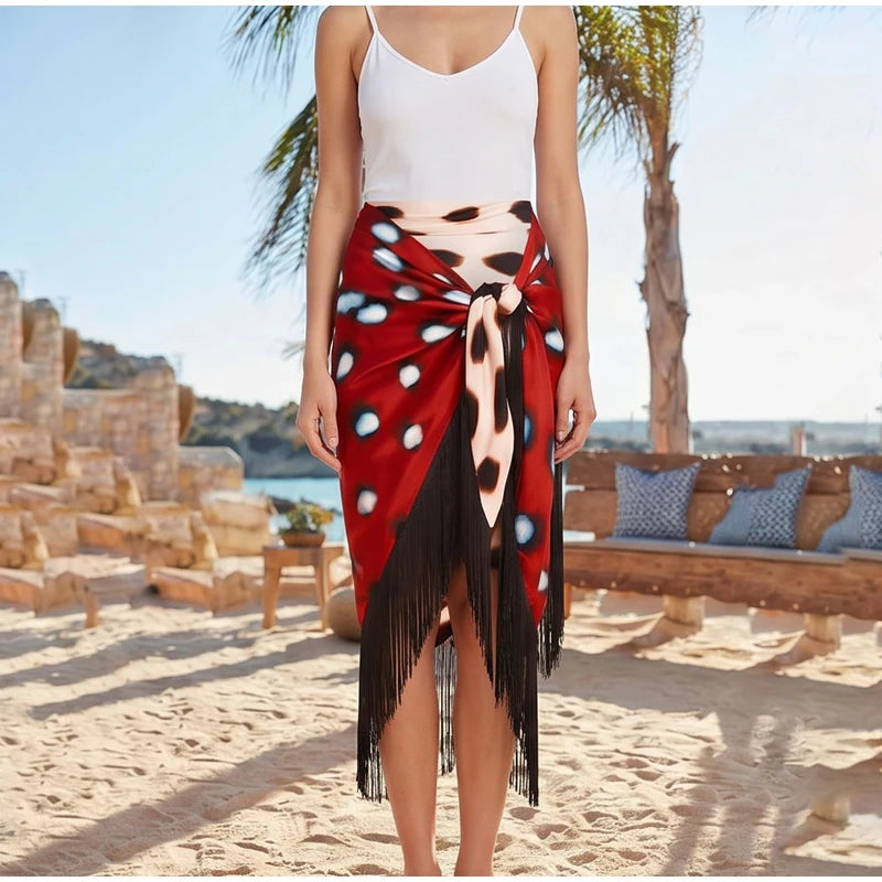 Women Two Tone Dot Print Long Sleeve Split Midi Dress Y2K Deep V Drawstring Slim Mermaid Skirt 2026 Street Club Party Outfit