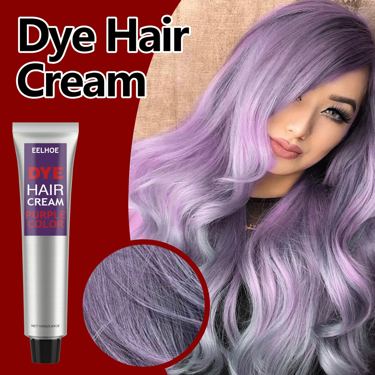 Eelhoe Hair Dye Cream Multicolor Polymorphism Mild Non-Irritatin Hurtless Fashion Dye Cream Long Lasting Enhancing Luster 100ml