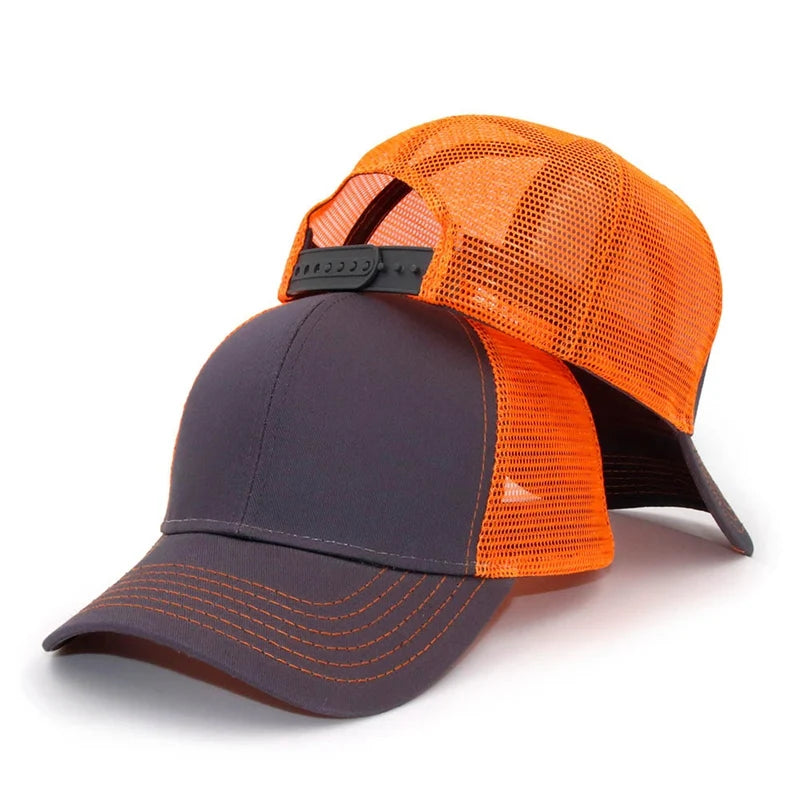 Custom Logo Mesh Splicing Breathable Adjustable Baseball Cap Men Hip Hop Summer Shade Snapback Hat Outdoor Women  Trucker Caps