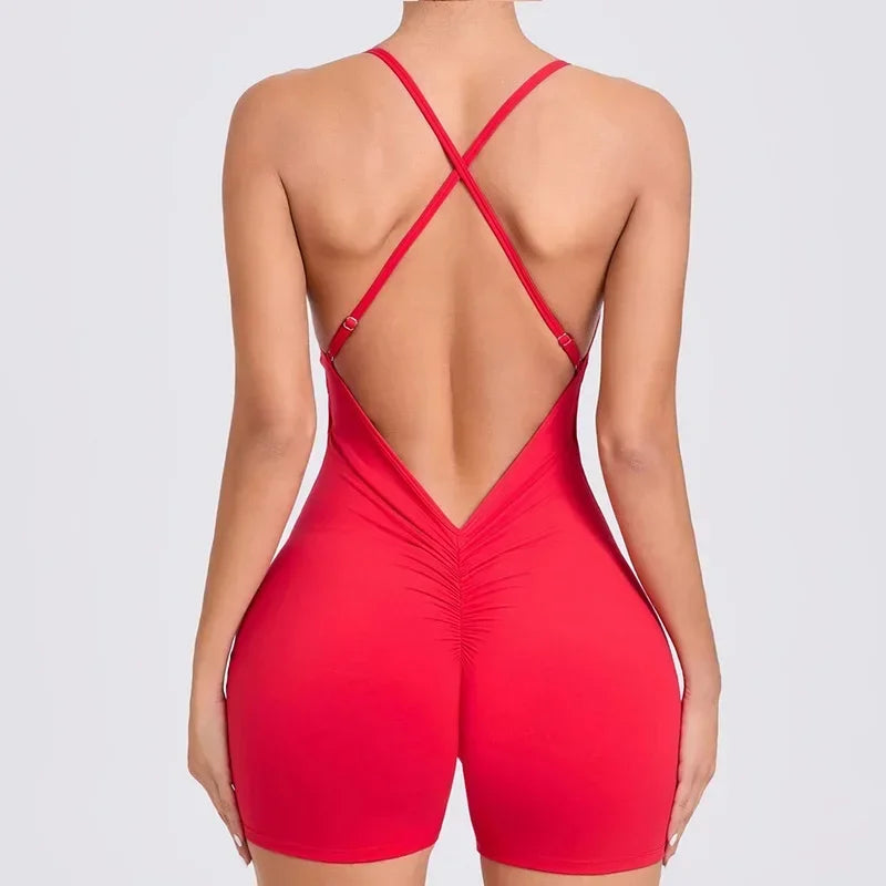 Cloud Rise Yoga SEXY Sports Jumpsuit Women Gym Fitness Playsuit Training Rompers Female Workout Bodysuits Lady Backless Overalls
