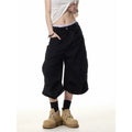 ZHIZOU Summer Women American Retro Black Jeans Shorts Y2K 2000s Harajuku Baggy Cargo Denim Shorts Streetwear High Street New