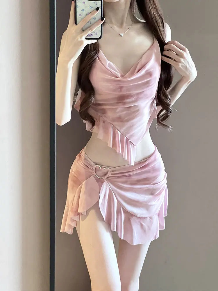 Bikini Swimsuit, Women's Three Piece Set, High-end Split, Flesh Covering, Conservative Beach Vacation, Hot Spring Swimsuit