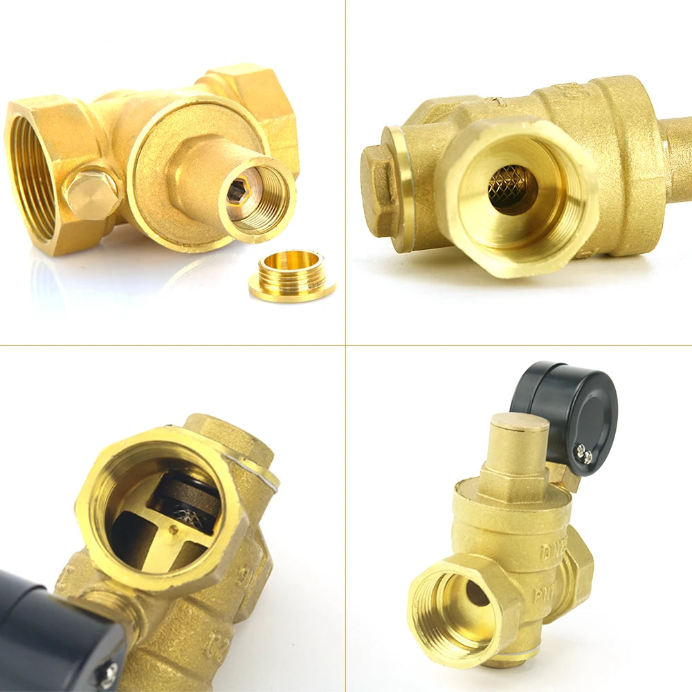 DN15 DN20 DN25 Brass Water Pressure Reducing Maintaining Valve 1/2" 3/4" 1" Adjustable Relief Valve With Gauge Meter