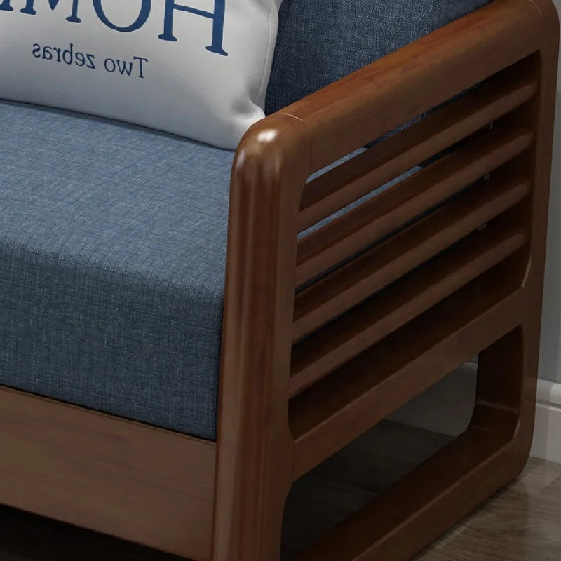 New Design Living Room High End Wholesale Customization Home Furniture Set Modern Solid Wood Frame Fabric Sectional Wooden Sofa