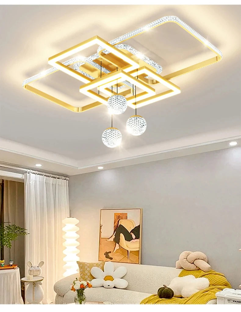 Modern living room LED pendant light interior decoration home appliances bedroom ceiling light kitchen home decoration glossy
