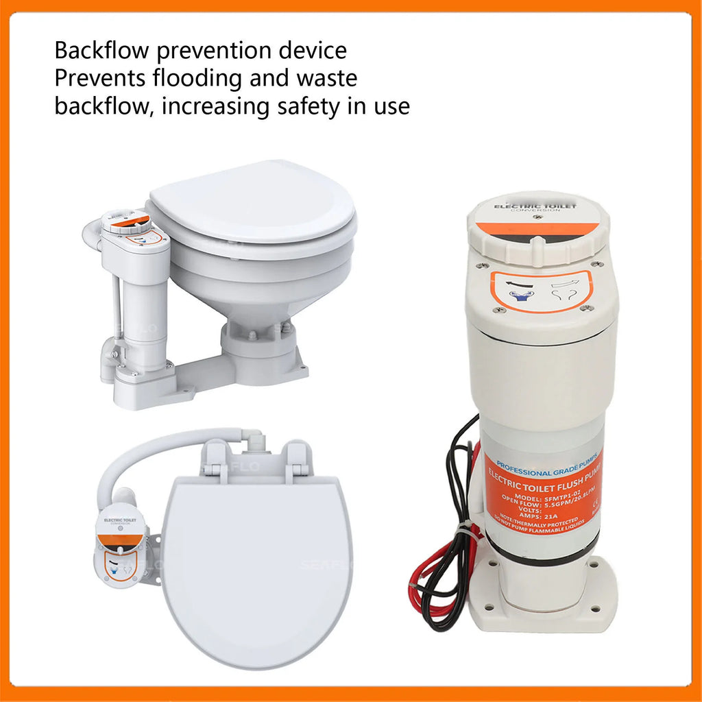 Boat Toilet Converstion Pump Self Priming High Efficiency Marine Electric Toilet Pump Long Durability Anti Backflow for Yacht