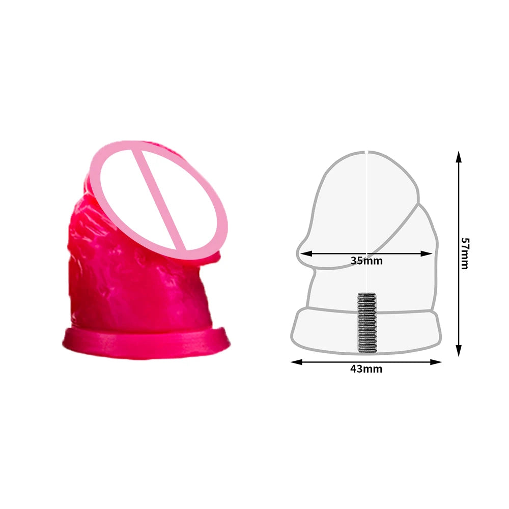 FRKO Male Inverted Chastity Cage with Big Urine Can Matched With P001 Dildo Lockcock BDSM Intimate Adult Products For Men Gay