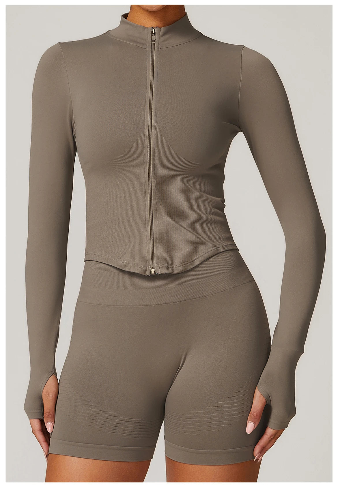 Zipper Yoga Shirts For Women Long Sleeve Seamless Fitness Running Gym Jacket Workout Dry Fit Breathable High Elastic Sports Top