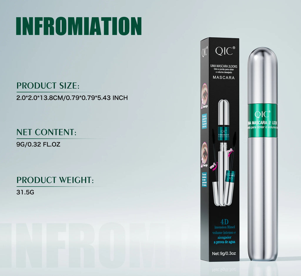 4D Black Mascara Thickening Lengthening Curling Waterproof Sweatproof Mascara For Beginners