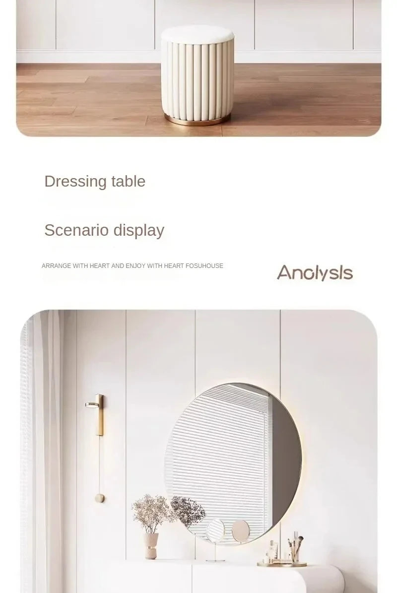 Cream suspended dressing table modern minimalist bedroom dressing table wall mounted dressing table mirror combination u q