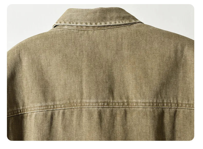 Autumn New Cargo Loose and Comfort 100% Cotton Jackets for Men Vintage Sense of Layering Streetwear Men Shirts AZ889