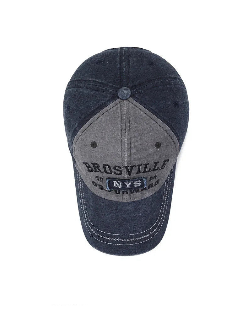 Four Seasons Men's Baseball Cap Casual Wash Embroidered Cap Curved Brim Bowler Sun Hat Official Website