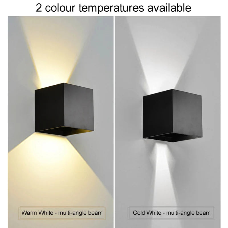 LED Wall Lamp 7W 100-240V Outdoor / Indoor Porch Garden Wall Lamp For Bedroom Bedside Lighting Up and Down Adjustable Wall Light