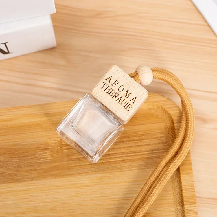 Pack Car Ornament Air Freshener Perfume Square Cap Empty Bottle Scent Essential Oil Diffuser Pendant