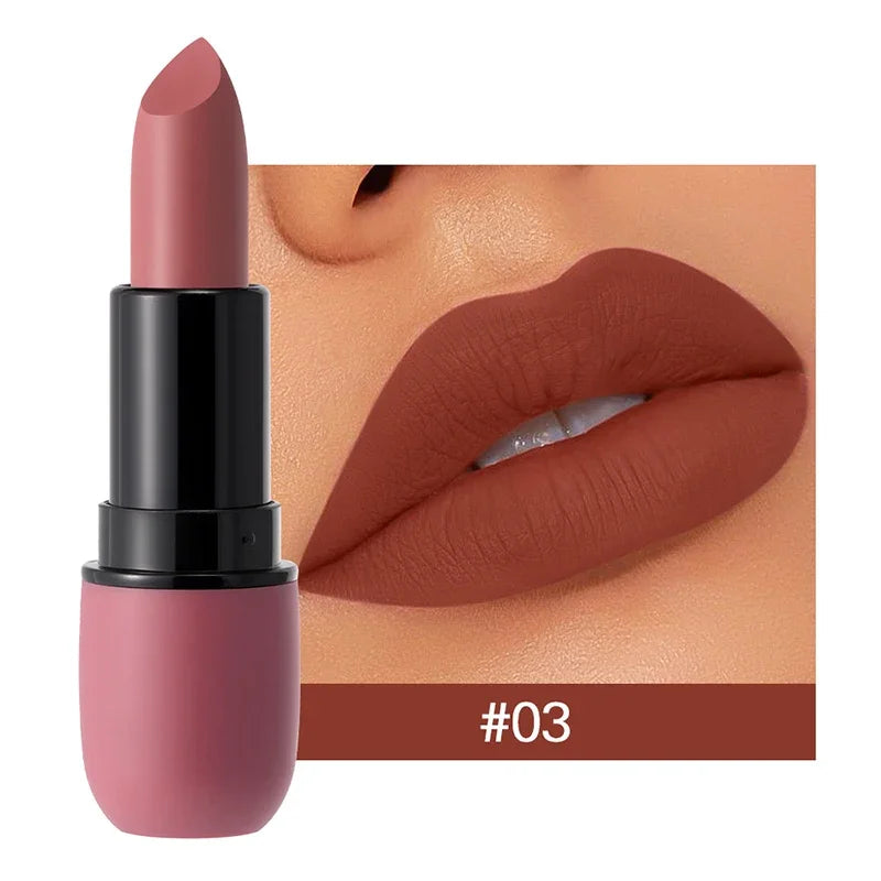 6-Color Matte Lipstick Sexy Velvet Lips Smooth Contour Pencil Brown Lip Waterproof Long-Lasting Color Lips Lipgloss Makeup