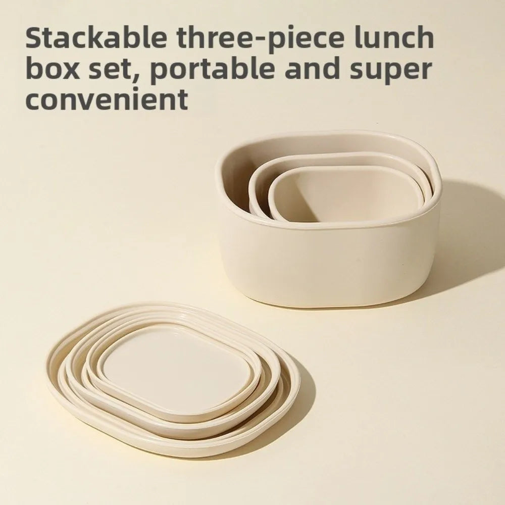 New Food Grade Silicone Lunch Box with Lid Leak Proof Food Container BPA-Free 200/300/600ML Microwave Oven Lunch Box Picnic