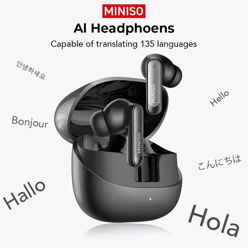 MINISO MS106 Bluetooth Earphones  AI Translator Earbuds TWS Ear Clip Sports Earphones Noise Reduction Wireless Headphones