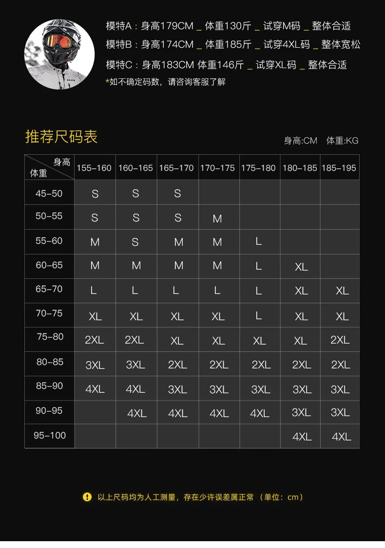 SULAITE Summer Motorcycle Jacket Suit Breathable Riding Gear Protective Racing Coat Motorbike Equipment for Men