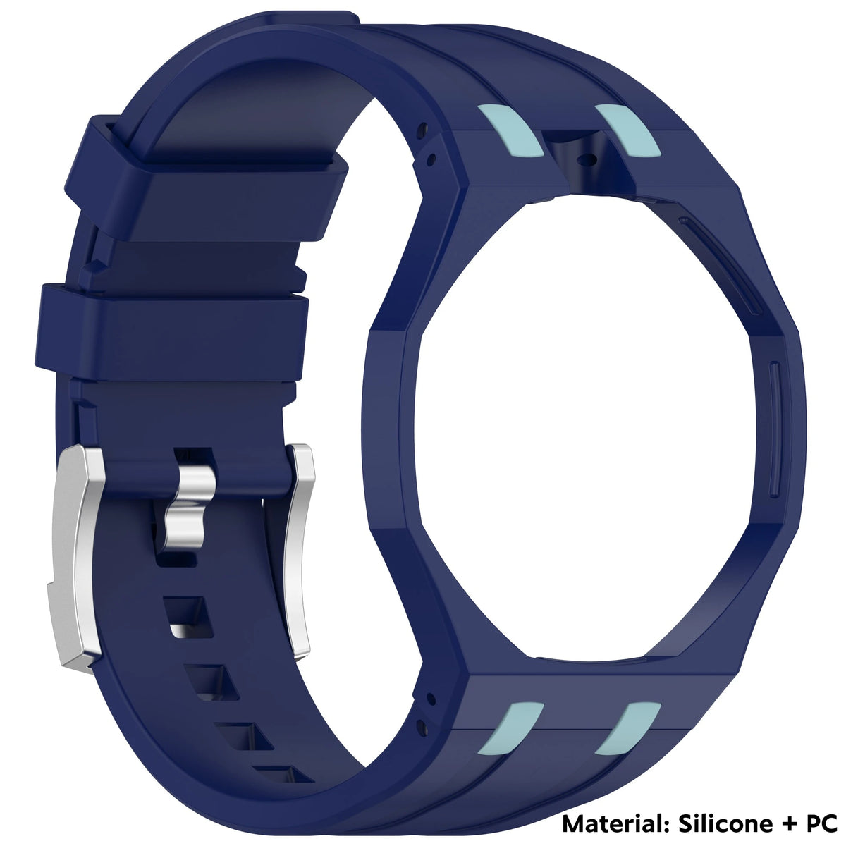 2 IN 1 PC Mod Kit Case Frame +Strap for Swatch AP Royal Pop Modification Integrated Silicone Matte Cover Bumper Band Accessories